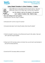 Worksheets for kids - using_simple_formulae_to_solve_problems